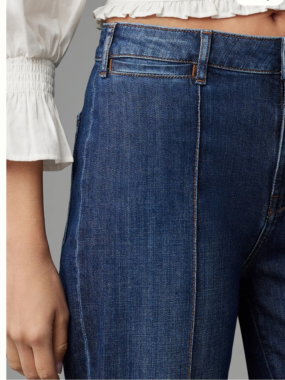 Pilcro Cuff Crop Sz 29 High Rise Straight Leg Jeans - Picture 3 of 11